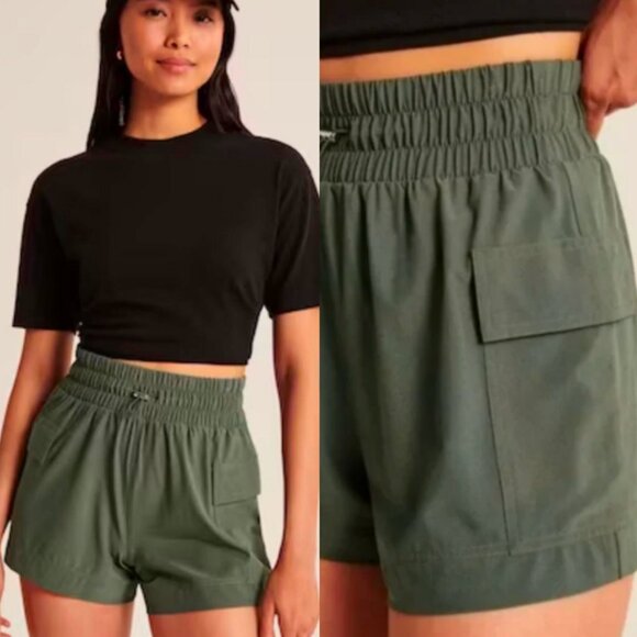 Abercrombie and Fitch Traveler Shorts with Cargo Pockets in Army Green XL - Picture 1 of 12